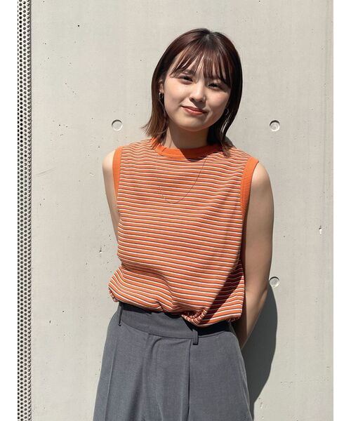 Ungrid（アングリッド）の「【WEB限定】テレコボーダーボックスタンクトップ（タンクトップ・レディース・ブラウン/グリーン/イエロー/オレンジ・FREE）」の18枚目の写真