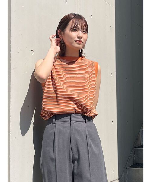 Ungrid（アングリッド）の「【WEB限定】テレコボーダーボックスタンクトップ（タンクトップ・レディース・ブラウン/グリーン/イエロー/オレンジ・FREE）」の19枚目の写真