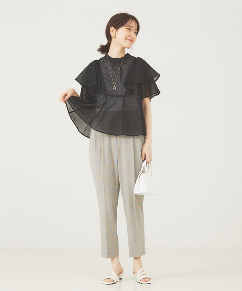 Abahouse Devinette（ドゥヴィネット）の「【Avancer】メッシュ編み2WAYミニハンドバッグ（ボストンバッグ・レディース・ブラック/ホワイト/グリーン・フリー）」の4枚目の写真