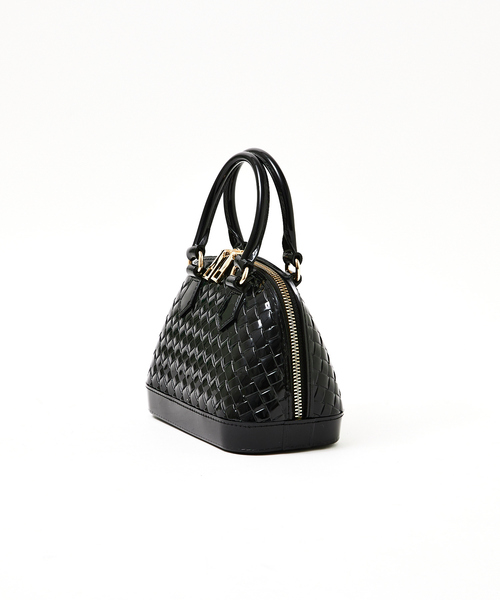 Abahouse Devinette（ドゥヴィネット）の「【Avancer】メッシュ編み2WAYミニハンドバッグ（ボストンバッグ・レディース・ブラック/ホワイト/グリーン・フリー）」の7枚目の写真