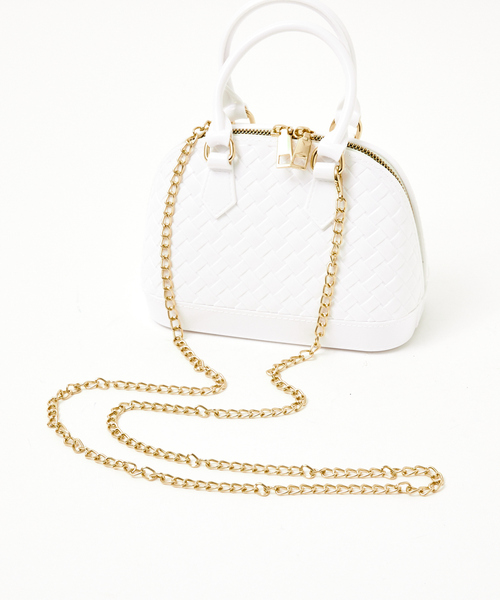 Abahouse Devinette（ドゥヴィネット）の「【Avancer】メッシュ編み2WAYミニハンドバッグ（ボストンバッグ・レディース・ブラック/ホワイト/グリーン・フリー）」の11枚目の写真