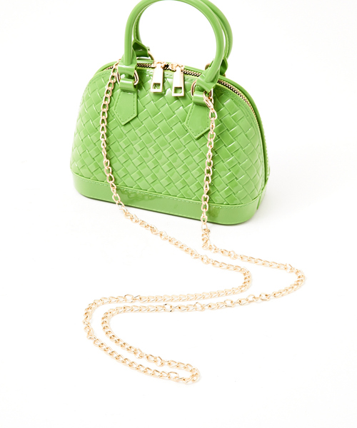 Abahouse Devinette（ドゥヴィネット）の「【Avancer】メッシュ編み2WAYミニハンドバッグ（ボストンバッグ・レディース・ブラック/ホワイト/グリーン・フリー）」の12枚目の写真