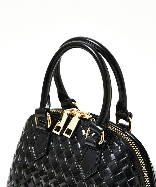 Abahouse Devinette（ドゥヴィネット）の「【Avancer】メッシュ編み2WAYミニハンドバッグ（ボストンバッグ・レディース・ブラック/ホワイト/グリーン・フリー）」の19枚目の写真