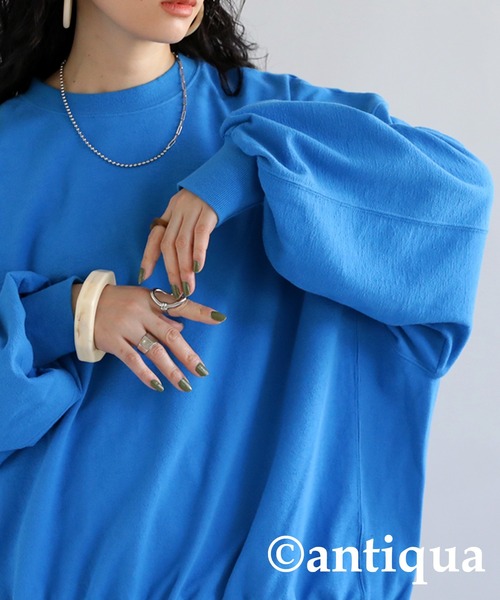 antiqua（アンティカ）の「脇リブプルオーバー（Tシャツ/カットソー・レディース・ブラック/ホワイト/ブルー/ライトグリーン・FREE）」の7枚目の写真