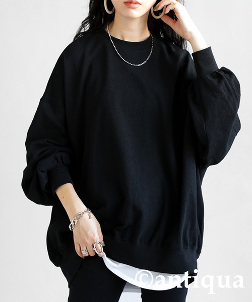 antiqua（アンティカ）の「脇リブプルオーバー（Tシャツ/カットソー・レディース・ブラック/ホワイト/ブルー/ライトグリーン・FREE）」の5枚目の写真