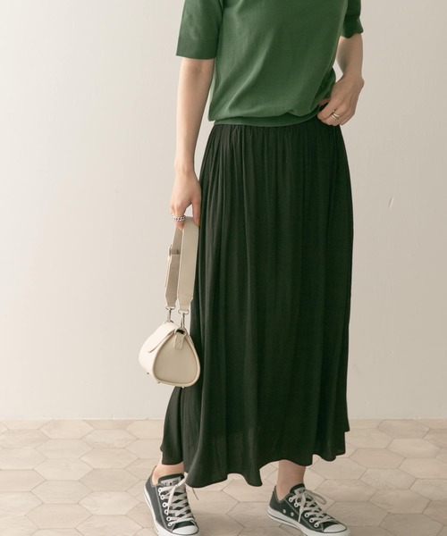 URBAN RESEARCH DOORS（アーバンリサーチドアーズ）の「カッセンギャザーロングスカート（スカート・レディース・ブラック/グレー系その他・MEDIUM）」の2枚目の写真