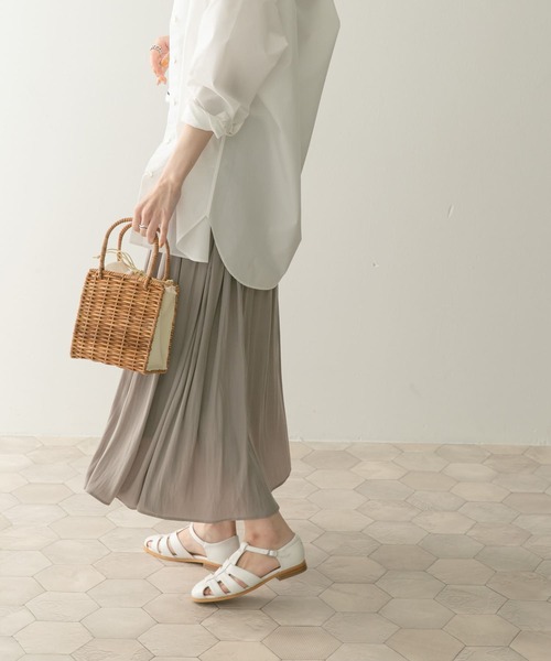 URBAN RESEARCH DOORS（アーバンリサーチドアーズ）の「カッセンギャザーロングスカート（スカート・レディース・ブラック/グレー系その他・MEDIUM）」の4枚目の写真