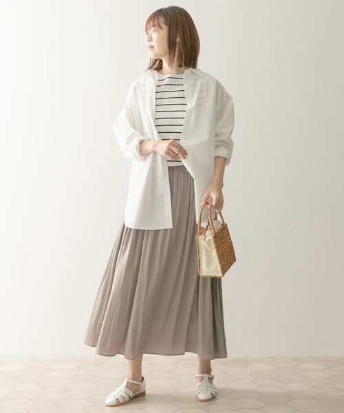 URBAN RESEARCH DOORS（アーバンリサーチドアーズ）の「カッセンギャザーロングスカート（スカート・レディース・ブラック/グレー系その他・MEDIUM）」の12枚目の写真