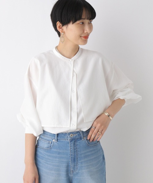 LEPSIM(レプシィム)の「3WAYケープライクブラウス 194168(シャツ/ブラウス・レディース・ブラック/オフホワイト/ライトブルー・FREE)」の1枚目の写真