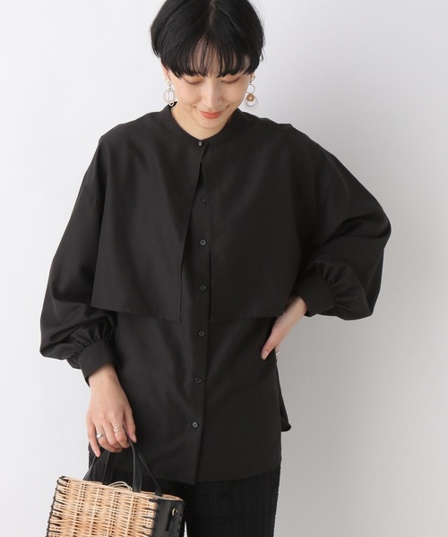 LEPSIM(レプシィム)の「3WAYケープライクブラウス 194168(シャツ/ブラウス・レディース・ブラック/オフホワイト/ライトブルー・FREE)」の2枚目の写真