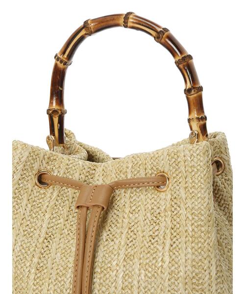 Lugnoncure（ルノンキュール）の「バンブーハンドル雑材バッグ（ハンドバッグ・レディース・オフホワイト/ブラウン・ﾌﾘ-）」の13枚目の写真