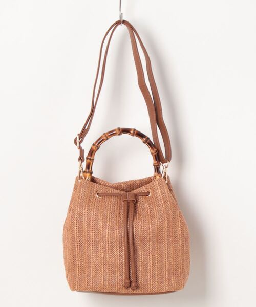 Lugnoncure（ルノンキュール）の「バンブーハンドル雑材バッグ（ハンドバッグ・レディース・オフホワイト/ブラウン・ﾌﾘ-）」の7枚目の写真