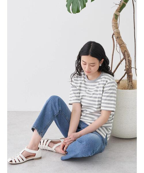 AMERICAN HOLIC（アメリカンホリック）の「5分袖ボーダーカットプルオーバー②（Tシャツ/カットソー・レディース・グレー系その他・M/L）」の3枚目の写真