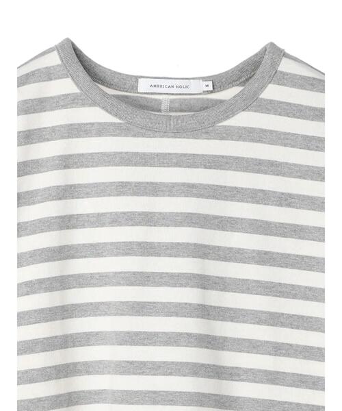 AMERICAN HOLIC（アメリカンホリック）の「5分袖ボーダーカットプルオーバー②（Tシャツ/カットソー・レディース・グレー系その他・M/L）」の6枚目の写真