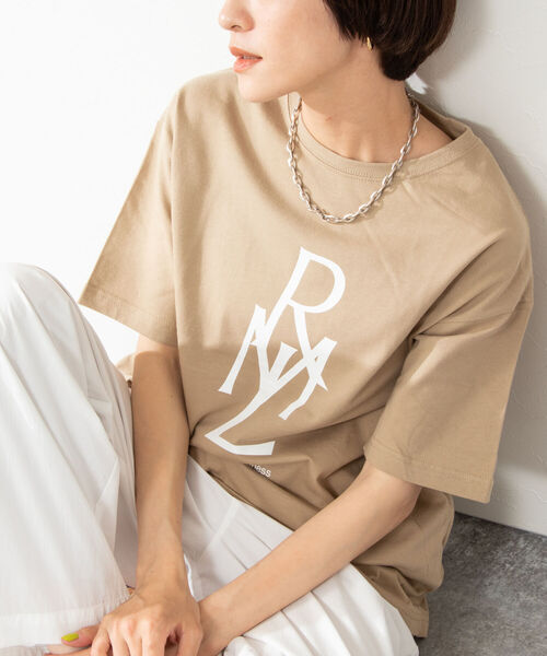 Rie Miller(リエミラー)の「オリジナルプリントTシャツ(Tシャツ/カットソー・レディース・ホワイト系その他6/ベージュ系その他5/ホワイト系その他5/ホワイト系その他4・38)」の4枚目の写真