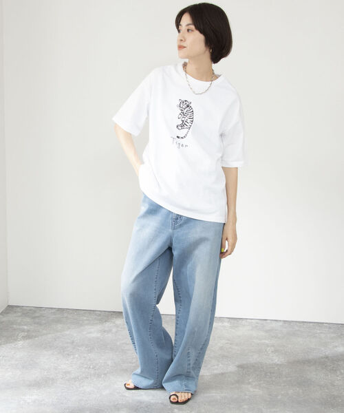 Rie Miller(リエミラー)の「オリジナルプリントTシャツ(Tシャツ/カットソー・レディース・ホワイト系その他6/ベージュ系その他5/ホワイト系その他5/ホワイト系その他4・38)」の11枚目の写真