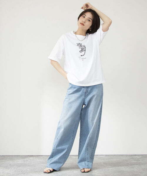 Rie Miller(リエミラー)の「オリジナルプリントTシャツ(Tシャツ/カットソー・レディース・ホワイト系その他6/ベージュ系その他5/ホワイト系その他5/ホワイト系その他4・38)」の12枚目の写真