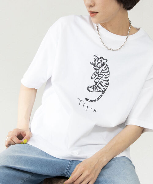 Rie Miller(リエミラー)の「オリジナルプリントTシャツ(Tシャツ/カットソー・レディース・ホワイト系その他6/ベージュ系その他5/ホワイト系その他5/ホワイト系その他4・38)」の14枚目の写真