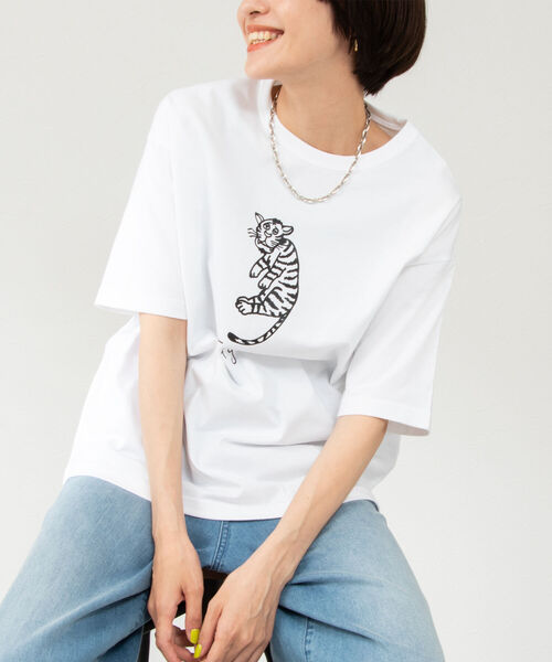 Rie Miller(リエミラー)の「オリジナルプリントTシャツ(Tシャツ/カットソー・レディース・ホワイト系その他6/ベージュ系その他5/ホワイト系その他5/ホワイト系その他4・38)」の18枚目の写真