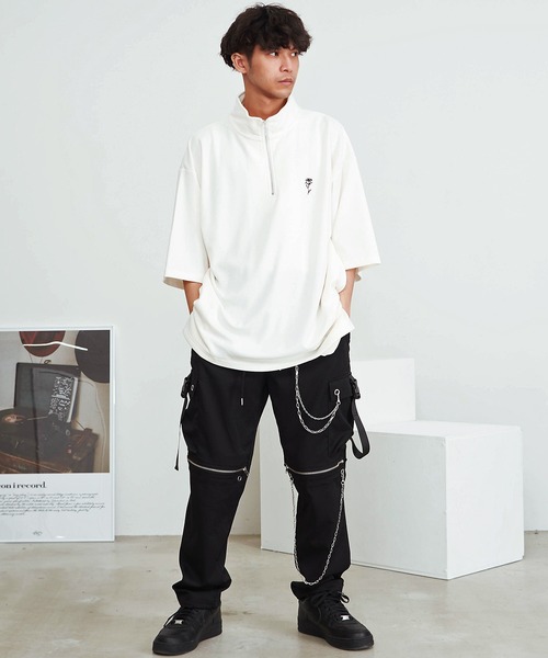 SILVER BULLET（シルバーバレット）の「『SILVER BULLET SELECT AP/シルバーバレットセレクト』ハーフZIPスタンドポンチ半袖シャツ（Tシャツ/カットソー・メンズ・ホワイト/ブラック/チャコールグレー・L/M）」の19枚目の写真