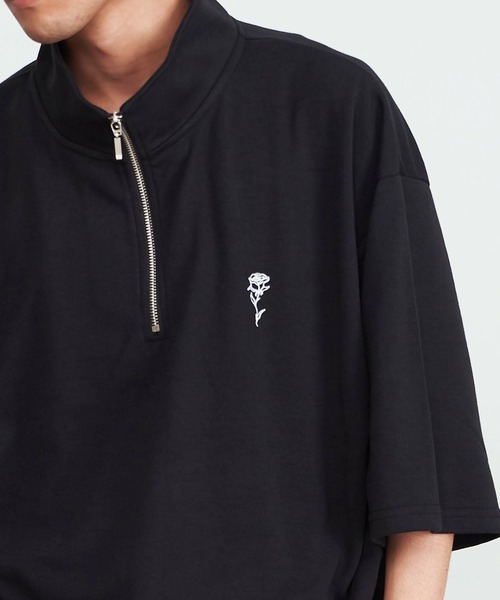 SILVER BULLET（シルバーバレット）の「『SILVER BULLET SELECT AP/シルバーバレットセレクト』ハーフZIPスタンドポンチ半袖シャツ（Tシャツ/カットソー・メンズ・ホワイト/ブラック/チャコールグレー・L/M）」の4枚目の写真