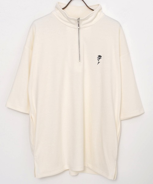 SILVER BULLET（シルバーバレット）の「『SILVER BULLET SELECT AP/シルバーバレットセレクト』ハーフZIPスタンドポンチ半袖シャツ（Tシャツ/カットソー・メンズ・ホワイト/ブラック/チャコールグレー・L/M）」の5枚目の写真