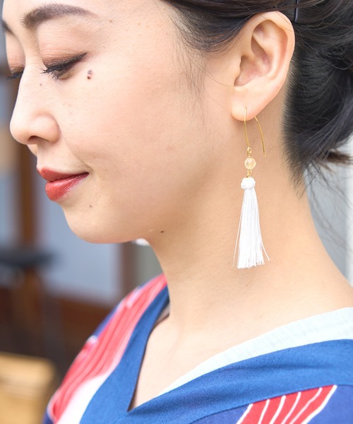 カヤ（カヤ）の「【カヤ】うつろい願いピアス（ピアス（両耳用）・レディース・アクア/その他1/その他2/ライトピンク/グリーン/パープル・FREE）」の5枚目の写真