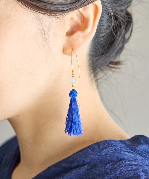 カヤ（カヤ）の「【カヤ】うつろい願いピアス（ピアス（両耳用）・レディース・アクア/その他1/その他2/ライトピンク/グリーン/パープル・FREE）」の3枚目の写真