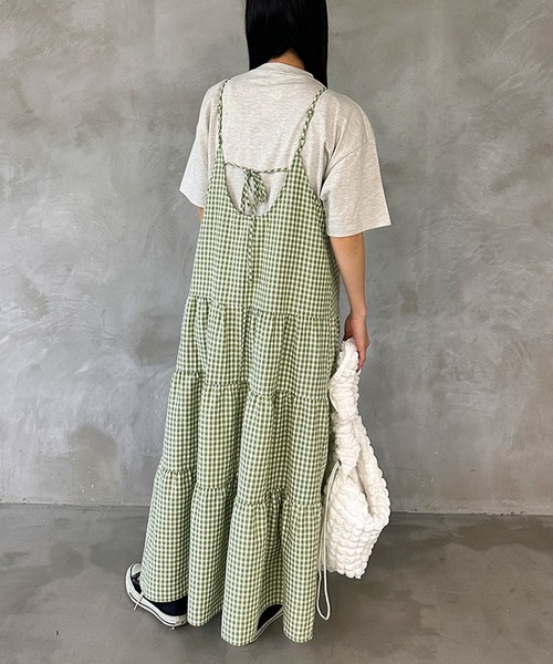 kutir（クティール）の「アソートティアードキャミワンピース（ワンピース・レディース・グリーン/ブラック/ブラック系その他・FREE）」の5枚目の写真