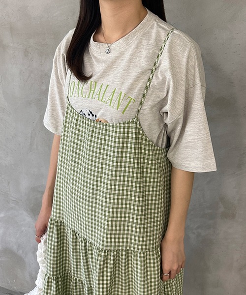 kutir（クティール）の「アソートティアードキャミワンピース（ワンピース・レディース・グリーン/ブラック/ブラック系その他・FREE）」の6枚目の写真