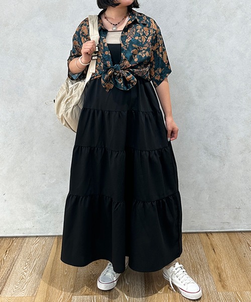 kutir（クティール）の「アソートティアードキャミワンピース（ワンピース・レディース・グリーン/ブラック/ブラック系その他・FREE）」の15枚目の写真