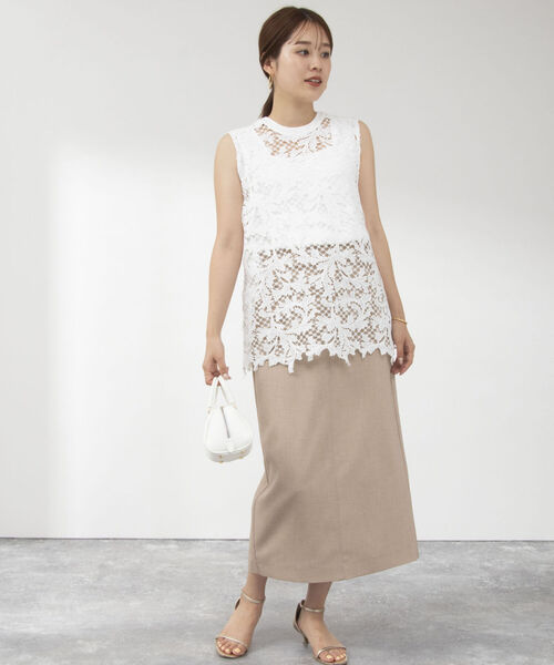 NOLLEY’S（ノーリーズ）の「カットレースノースリーブブラウス（シャツ/ブラウス・レディース・ホワイト/ブラック・38）」の6枚目の写真