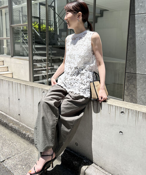 NOLLEY’S（ノーリーズ）の「カットレースノースリーブブラウス（シャツ/ブラウス・レディース・ホワイト/ブラック・38）」の10枚目の写真