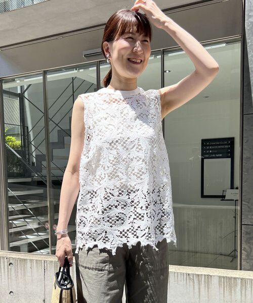 NOLLEY’S（ノーリーズ）の「カットレースノースリーブブラウス（シャツ/ブラウス・レディース・ホワイト/ブラック・38）」の11枚目の写真