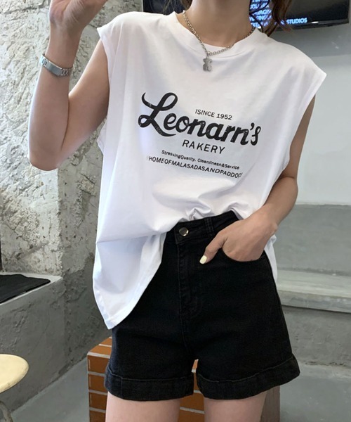 Riff(リフ)の「ノースリーブTシャツ ロゴ(Tシャツ/カットソー・レディース・グリーン/グレー/ホワイト・M)」の9枚目の写真
