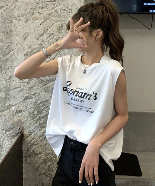 Riff(リフ)の「ノースリーブTシャツ ロゴ(Tシャツ/カットソー・レディース・グリーン/グレー/ホワイト・M)」の10枚目の写真