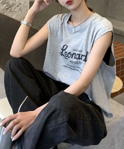 Riff(リフ)の「ノースリーブTシャツ ロゴ(Tシャツ/カットソー・レディース・グリーン/グレー/ホワイト・M)」の11枚目の写真