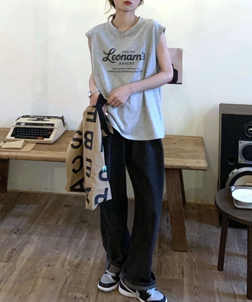 Riff(リフ)の「ノースリーブTシャツ ロゴ(Tシャツ/カットソー・レディース・グリーン/グレー/ホワイト・M)」の16枚目の写真
