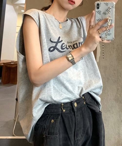 Riff(リフ)の「ノースリーブTシャツ ロゴ(Tシャツ/カットソー・レディース・グリーン/グレー/ホワイト・M)」の18枚目の写真