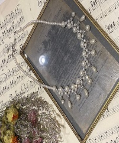 Cupid Heart（キューピッドハート）の「【Cupid Heart】結婚式アクセ！パールジルコンネックレス（ネックレス・レディース・ベージュ・MEDIUM）」の4枚目の写真