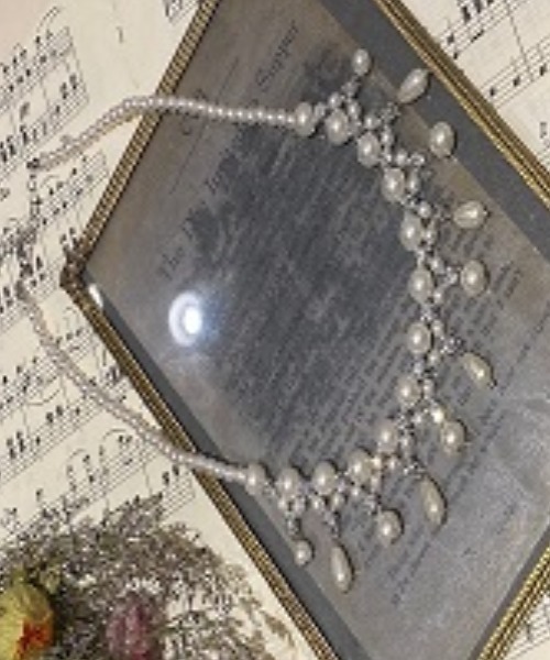 Cupid Heart（キューピッドハート）の「【Cupid Heart】結婚式アクセ！パールジルコンネックレス（ネックレス・レディース・ベージュ・MEDIUM）」の6枚目の写真