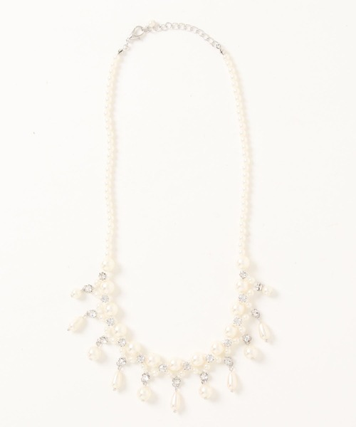 Cupid Heart（キューピッドハート）の「【Cupid Heart】結婚式アクセ！パールジルコンネックレス（ネックレス・レディース・ベージュ・MEDIUM）」の5枚目の写真