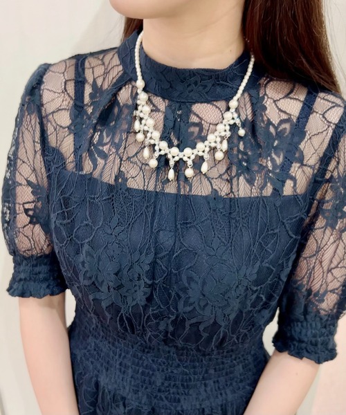 Cupid Heart（キューピッドハート）の「【Cupid Heart】結婚式アクセ！パールジルコンネックレス（ネックレス・レディース・ベージュ・MEDIUM）」の8枚目の写真