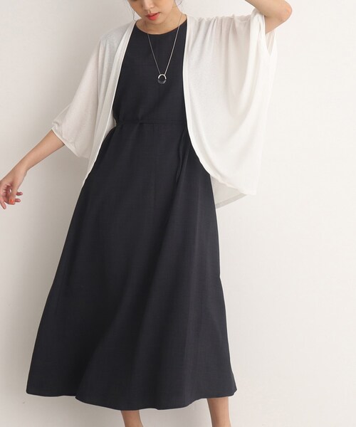 DRESKIP(ドレスキップ)の「◆一枚でさらり 麻調ウエスト切替ワンピース(ワンピース・レディース・ブラウン系/グレー系その他/サンドベージュ・02/03/04)」の2枚目の写真