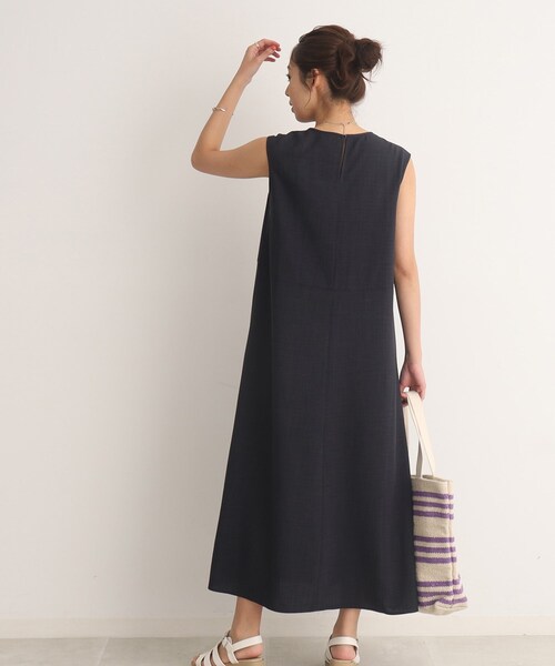 DRESKIP(ドレスキップ)の「◆一枚でさらり 麻調ウエスト切替ワンピース(ワンピース・レディース・ブラウン系/グレー系その他/サンドベージュ・02/03/04)」の16枚目の写真