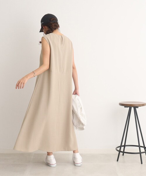 DRESKIP(ドレスキップ)の「◆一枚でさらり 麻調ウエスト切替ワンピース(ワンピース・レディース・ブラウン系/グレー系その他/サンドベージュ・02/03/04)」の17枚目の写真