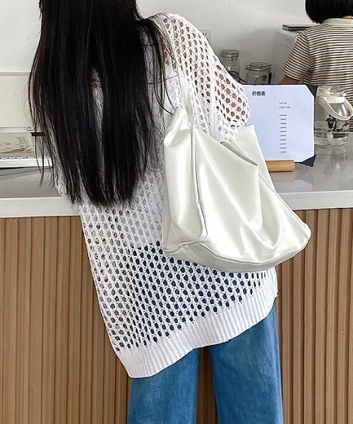 SHEENA(シーナ)の「ルーズメッシュニットトップス(Tシャツ/カットソー・レディース・カーキ/ブラック/グレー系その他/ホワイト・M)」の7枚目の写真