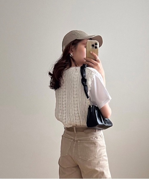 t a r o s u(タロス)の「kusyukusyu 2way bag/クシュクシュ2ウェイバッグ(ハンドバッグ・レディース・ホワイト/ブラック・FREE)」の15枚目の写真