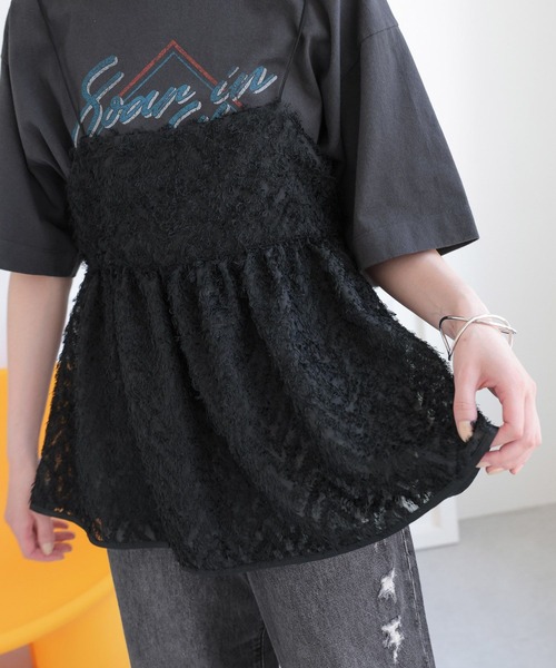 LOWRYS FARM（ローリーズファーム）の「フェザージャガードキャミ　962452（キャミソール・レディース・ブラック/ホワイト/その他/オフホワイト・FREE）」の9枚目の写真