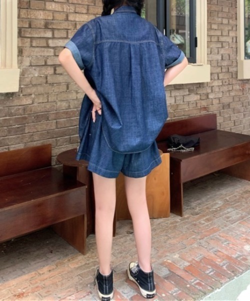 LADY LIKE（レディライク）の「デニムセットアップ2点セット（セットアップ・レディース・ブルー/ブラック・M）」の15枚目の写真